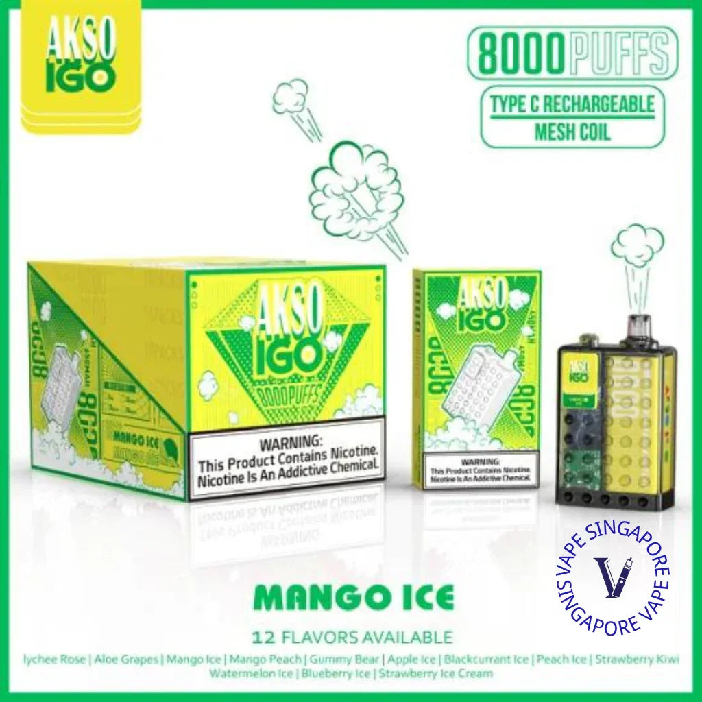 Akso IGO 8000 Puffs Disposable Vape - Vape Singapore SG Vape