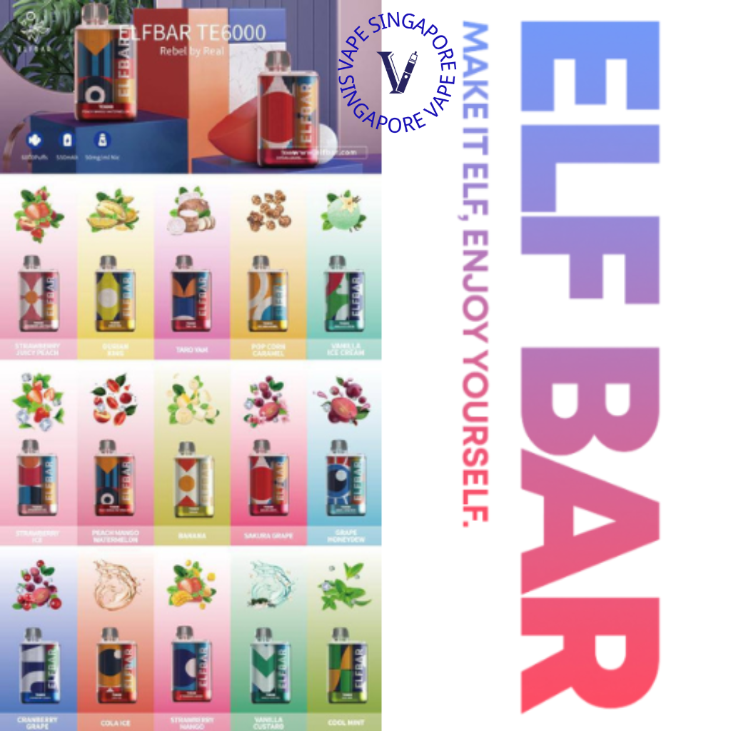Elf Bar TE 6000 Puff (Elf Bar BC) - Vape Singapore SG Vape