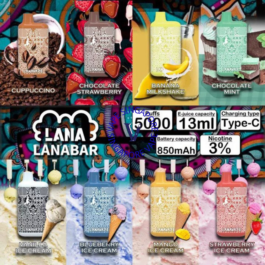 Lana bar 5000 puff disposable vape - Vape Singapore SG Vape