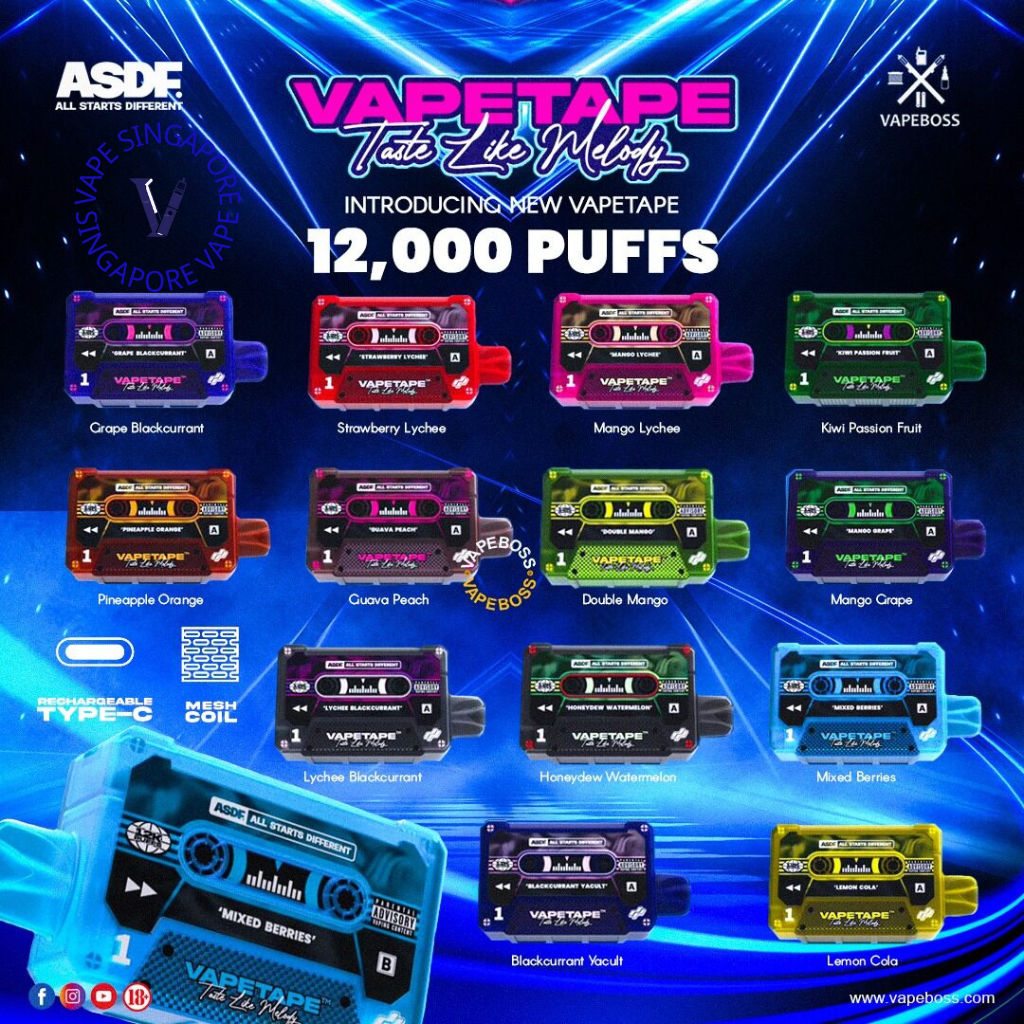 Vape Tape 12,000 puff disposable vape - Vape Singapore SG Vape