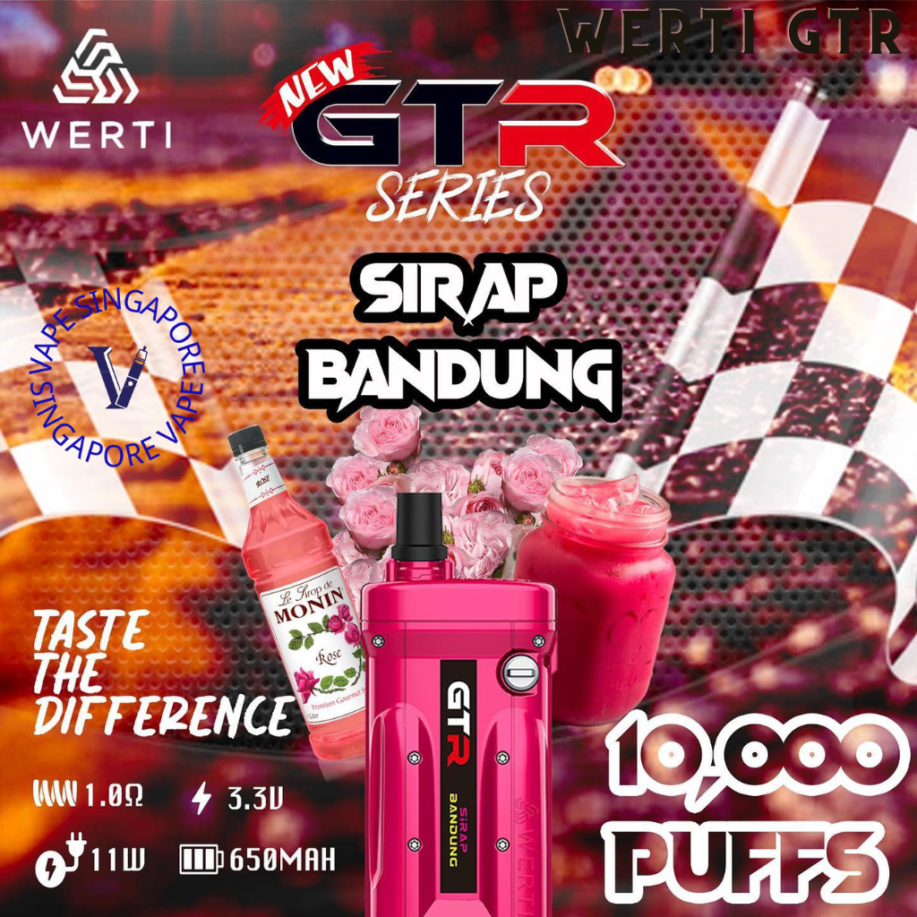 Werti GTR 10,000 puff disposable vape - Vape Singapore SG Vape
